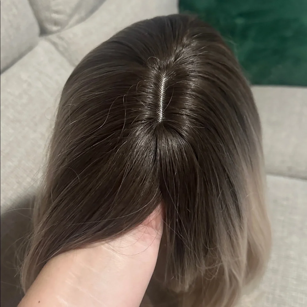 Blended Ash Brown to Blonde Ombre Women's Wig - Natural-Look Blonde